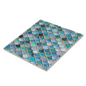 銀製の輝きのグリッターの人魚のスケール タイル (側面)