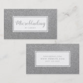 銀製の輝きのグリッターMicroblading Therapit 名刺 (正面/裏面)