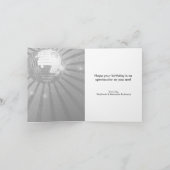 銀製の輝きのディスコの球のハッピーバースデーの挨拶 カード (内部)