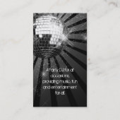 銀製の輝きのディスコの球のパーティー 名刺 (裏面)