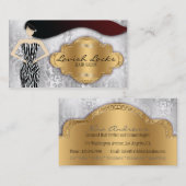 銀製の金ゴールドのシマウマのダマスク織の美容師のサロン 名刺 (正面/裏面)