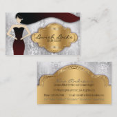 銀製の金ゴールドのダマスク織の美容師のサロン 名刺 (正面/裏面)