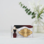 銀製の金ゴールドのダマスク織の美容師のサロン 名刺 (スタンド正面)