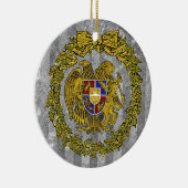 銀製の金ゴールドのヒイラギアルメニアの紋章付き外衣 セラミックオーナメント (右)