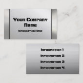 銀製の金属の一見の名刺 名刺 (正面/裏面)