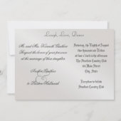 銀製の金属の側面のダマスク織の写真の結婚式招待状 招待状 (裏面)