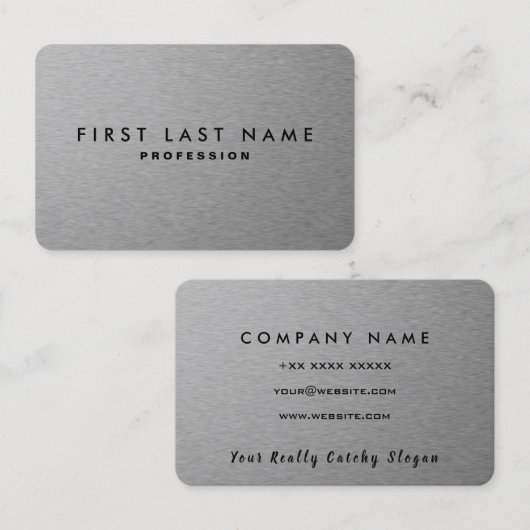 銀製の金属の名刺 名刺 (正面/裏面)