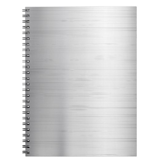 銀製の金属の質 ノートブック (正面)