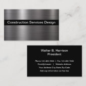 銀製の金属一見の建築のテーマ 名刺 (正面/裏面)