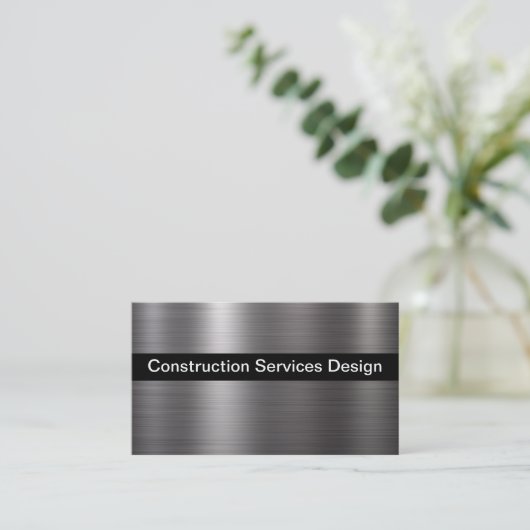 銀製の金属一見の建築のテーマ 名刺 (スタンド正面)