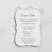 銀製の金属見る背景 招待状 (正面/裏面)