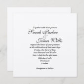 銀製の金属-あなた自身のリボンの招待を加えて下さい 招待状 (正面/裏面)