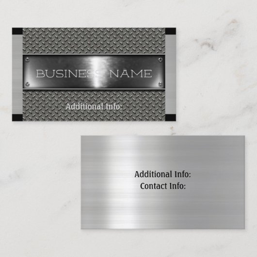 銀製の鋼鉄名刺 名刺 (正面/裏面)