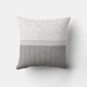 銀製の雪の花の小束はモノグラムと及び縞で飾ります クッション (裏面)