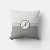 銀製の雪の花の小束はモノグラムと及び縞で飾ります クッション (正面)