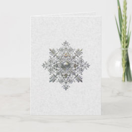 銀製の雪片の休日カード シーズンカード