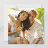 銀製の雪片の冬の結婚式の写真の招待状 招待状 (裏面)