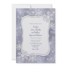 銀製の雪片の冬の結婚式