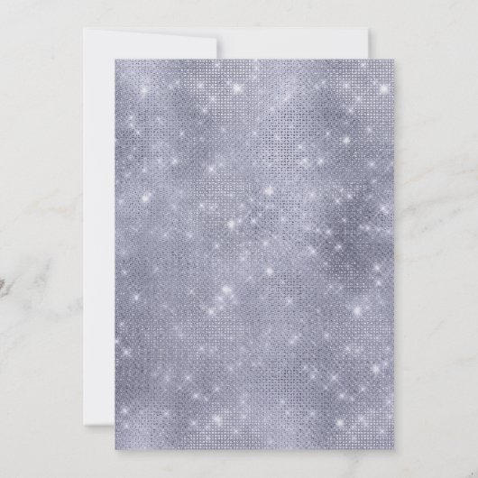 銀製の雪片の冬の結婚式 招待状 (裏面)