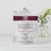 銀製の雪片の結婚式のリハーサルの夕食 招待状 (スタンド正面)