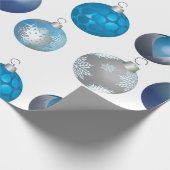 銀製の青いクリスマスのつまらないもののクリスマスのギフト用包装紙 ラッピングペーパー (角)