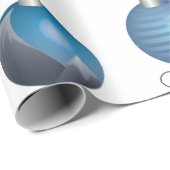 銀製の青いクリスマスのつまらないもののクリスマスのギフト用包装紙 ラッピングペーパー (ロールコーナー)