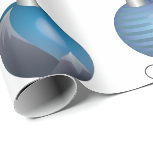 銀製の青いクリスマスのつまらないもののクリスマスのギフト用包装紙 ラッピングペーパー (ロールコーナー)