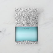 銀製の青いグリッター及び宝石の弓サンキューカード サンキューカード (内部)