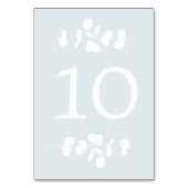 銀製の青および白いユーカリのテーブル数 テーブルナンバー (裏面)