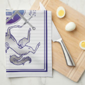 銀製の馬の盾あなた自身の紋章付き外衣を作って下さい キッチンタオル (四つ折り)