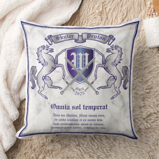 銀製の馬の盾あなた自身の紋章付き外衣を作って下さい クッション (ブランケット)