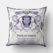 銀製の馬の盾あなた自身の紋章付き外衣を作って下さい クッション (正面)