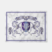 銀製の馬の盾あなた自身の紋章付き外衣を作って下さい ドアマット (正面)