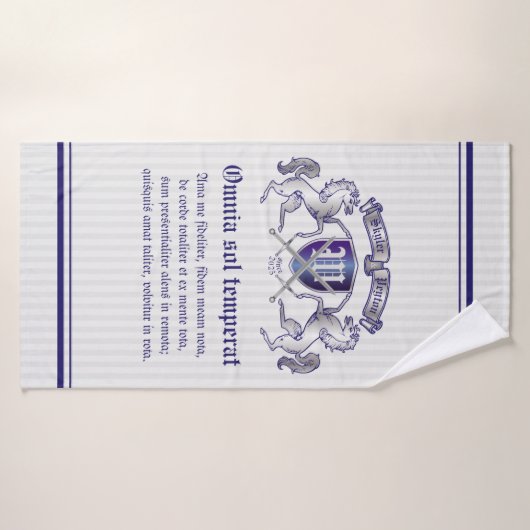 銀製の馬の盾あなた自身の紋章付き外衣を作って下さい バスタオル (バスタオル)