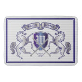 銀製の馬の盾あなた自身の紋章付き外衣を作って下さい バスマット (正面)