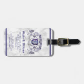 銀製の馬の盾あなた自身の紋章付き外衣を作って下さい ラゲッジタグ (正面横)