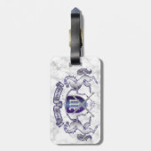 銀製の馬の盾あなた自身の紋章付き外衣を作って下さい ラゲッジタグ (裏面縦)