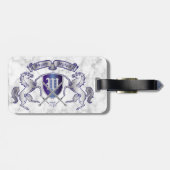 銀製の馬の盾あなた自身の紋章付き外衣を作って下さい ラゲッジタグ (裏面横)