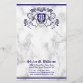 銀製の馬の盾あなた自身の紋章付き外衣を作って下さい 便箋 (正面)