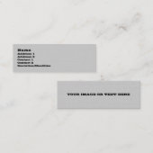 銀製の麻布の織り目加工の細いプロフィールの名刺 スキニー名刺 (正面/裏面)