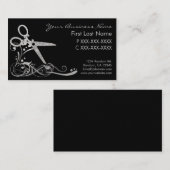 銀製の黒いグリッターの渦巻の毛は名刺を切りました 名刺 (正面/裏面)