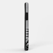 銀製の黒いダマスク織の名前のモノグラムのiPhone 5の箱 Case-Mate iPhoneケース (裏面/右)