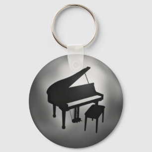 銀製の黒いピアノ学生のギフトKeychain キーホルダー