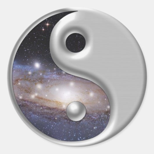 銀製のYingヤンの銀河系の宇宙 ラウンドシール (正面)