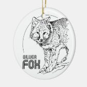 銀製キツネのヴィンテージ セラミックオーナメント (左)