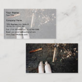 銀製サケまたは銀鮭の捕獲物 名刺 (正面/裏面)