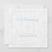 銀製スクロール男の子の《キリスト教》洗礼式や命名式の招待状 招待状 (正面)