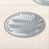 銀製ダブルイーグルコイン ラウンドペーパーコースター (アングル)