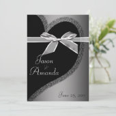 銀製ハート招待状 招待状 (スタンド正面)