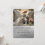 銀製プードルの欠損の天体悔やみや弔慰 カード (正面/裏面インサイチュ)